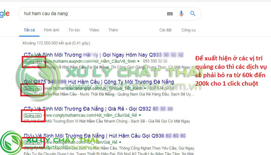 Các dịch vụ hút hầm cầu Đà Nẵng làm ăn chụp giựt