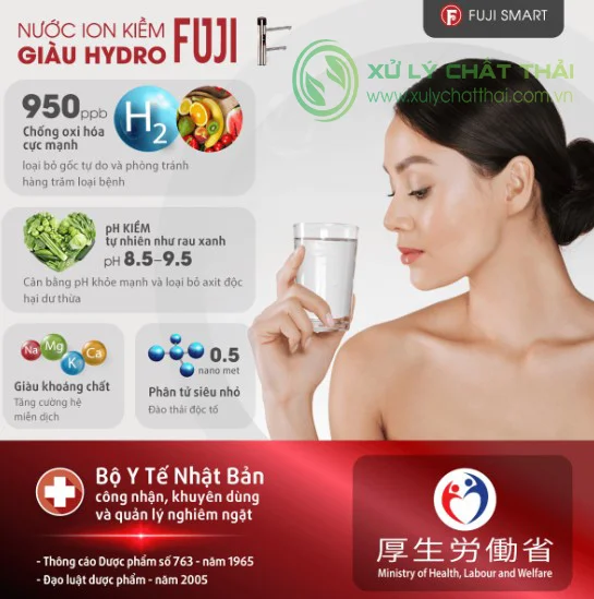 Máy lọc nước ion kiềm Fuji Smart U60 tạo ra loại nước tốt nhất